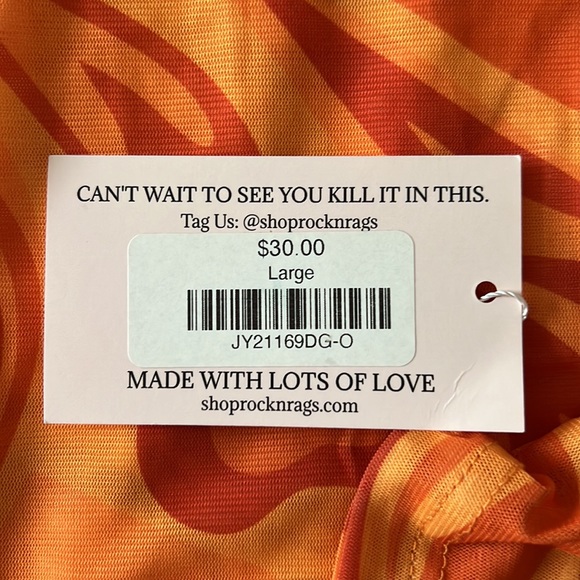 Rock n Rags orange heart mesh high neck top - Picture 2 of 2